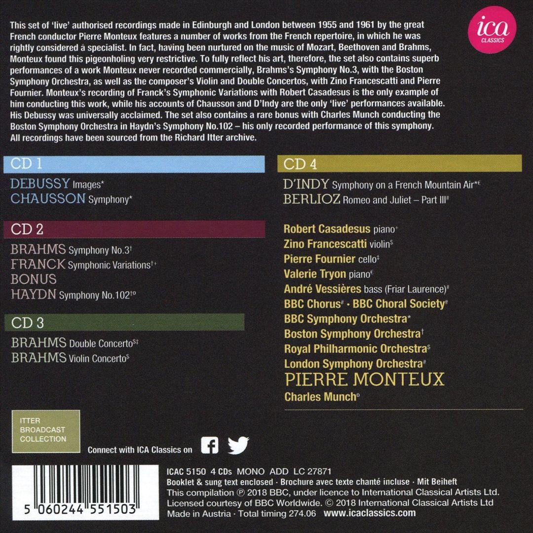 Berlioz, Brahms, Chausson, Debussy, Franck, d'Indy cover art