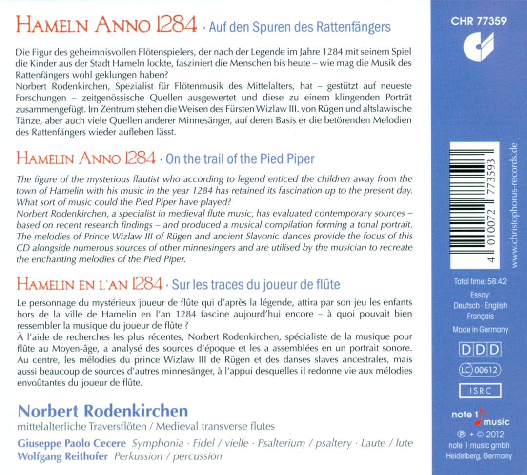 Hamelin Anno 1284: Auf den Spuren des Rattenfängers cover art
