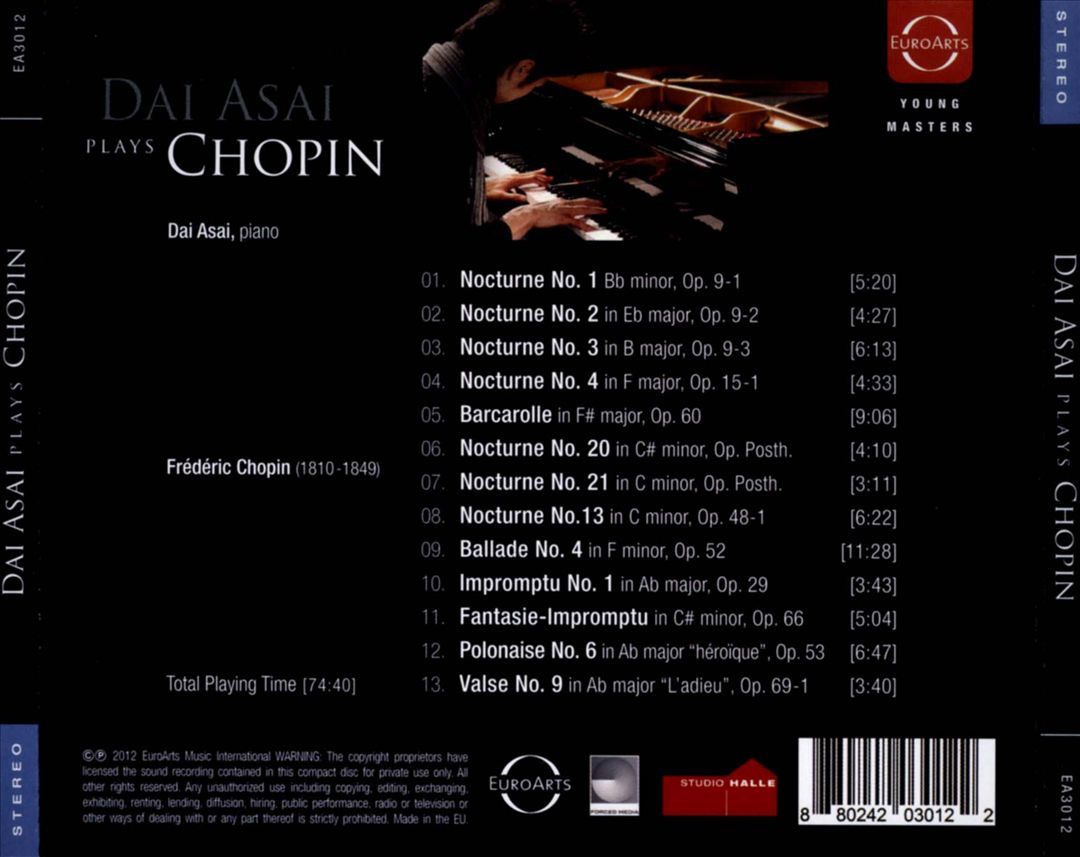 Dai Asai plays Chopin cover art