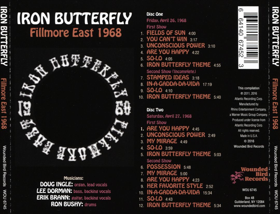 Fillmore East 1968 cover art