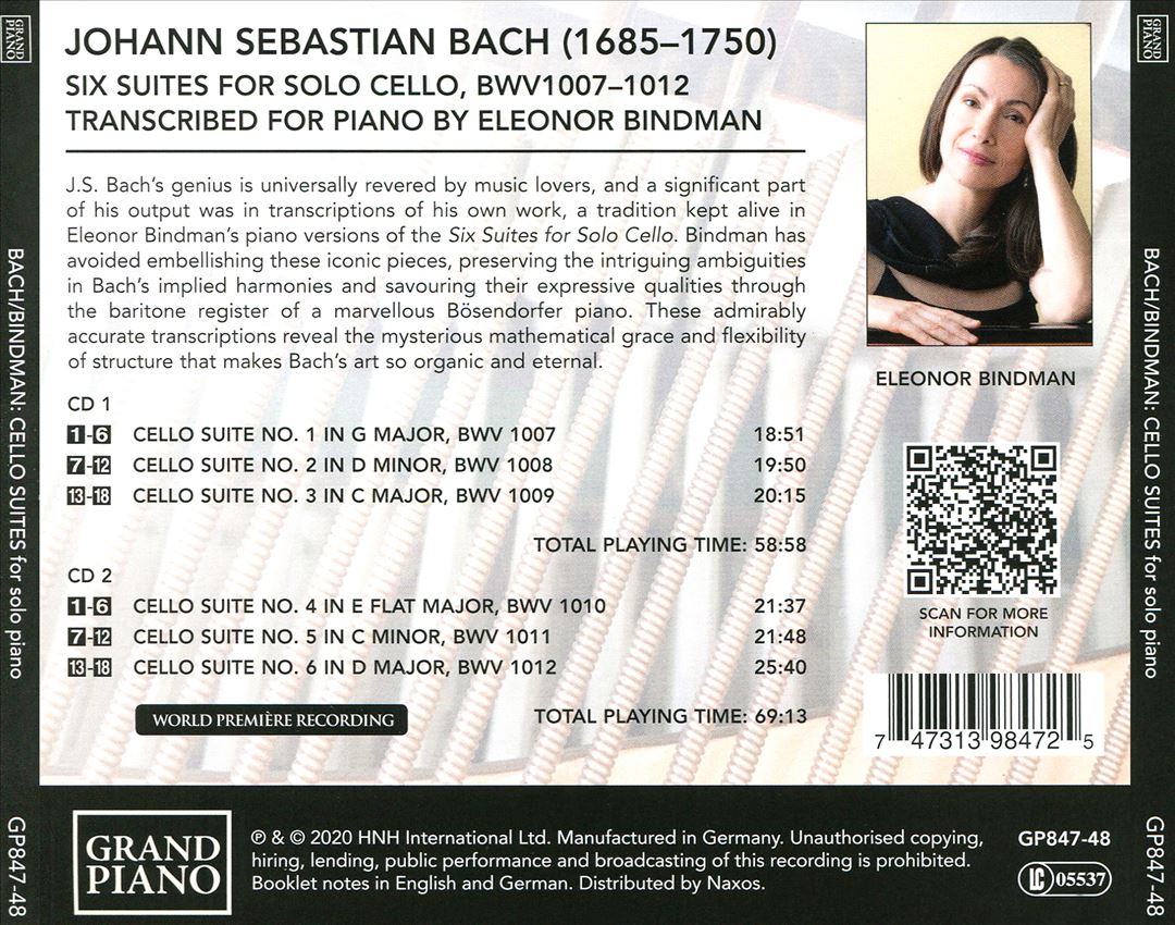 J.S. Bach: Cello Suites for Solo Piano cover art