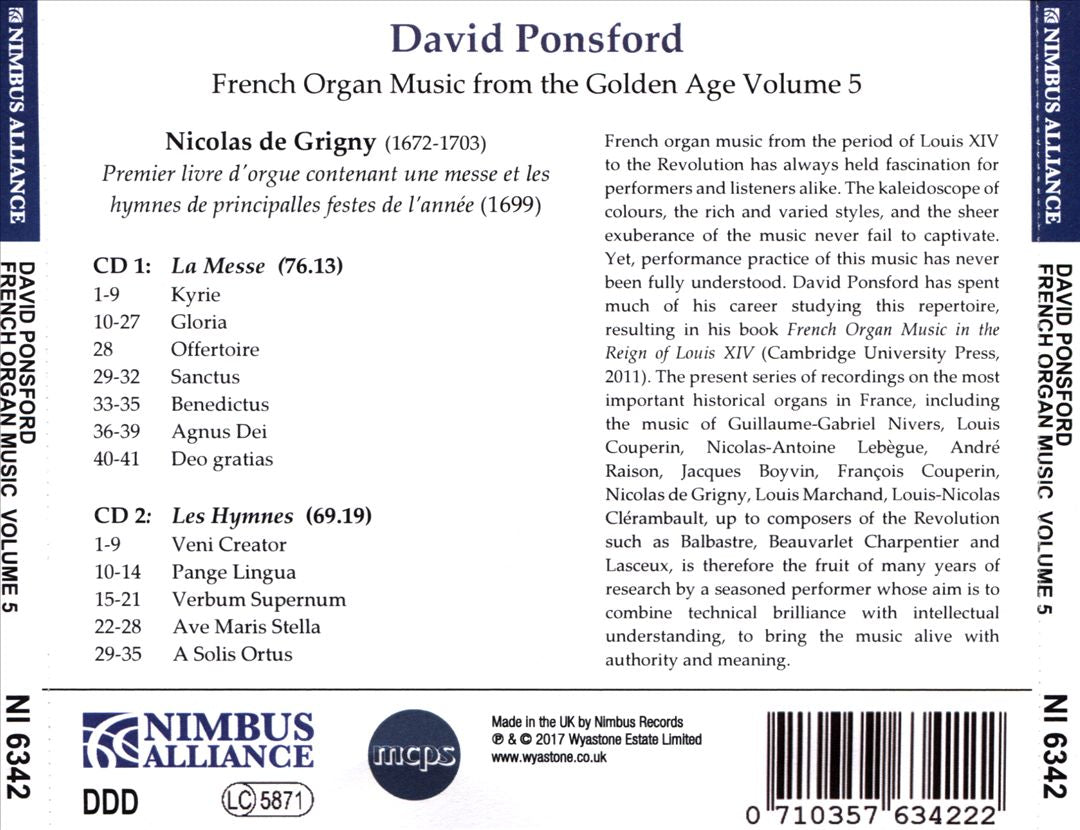 Nicolas de Grigny: Premier livre d'orgue, Vol. 5 cover art
