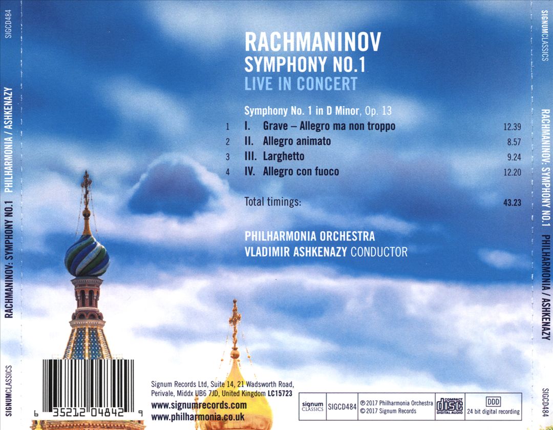 Rachmaninov: Symphony No. 1 cover art