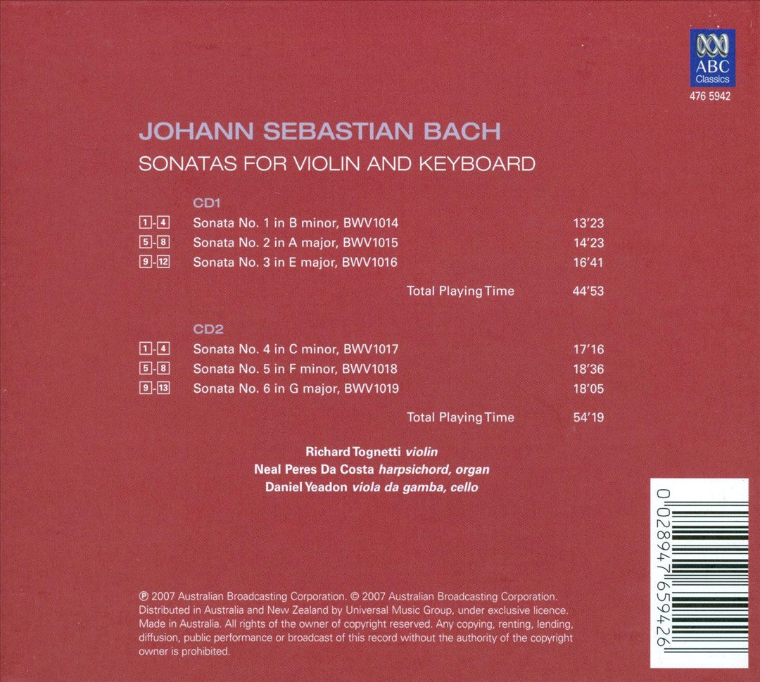 Bach: Sonatas for Violin & Keyboard cover art