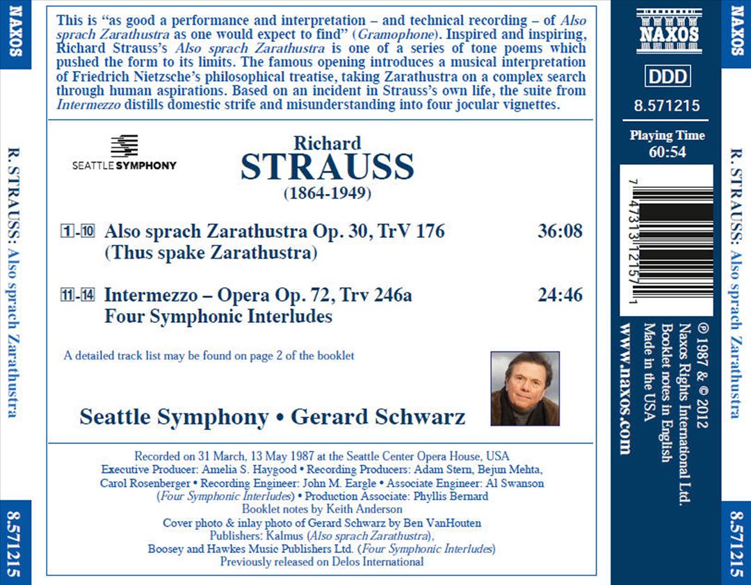 Richard Strauss: Also Sprach Zarathustra; Four Symphonic Interludes from Intermezzo cover art