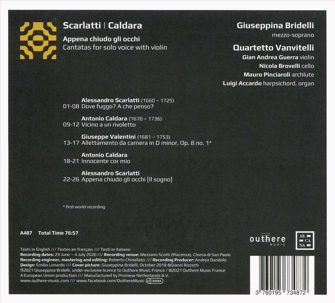 Appena chiudo gli occhi: Cantatas for solo voice with violin cover art