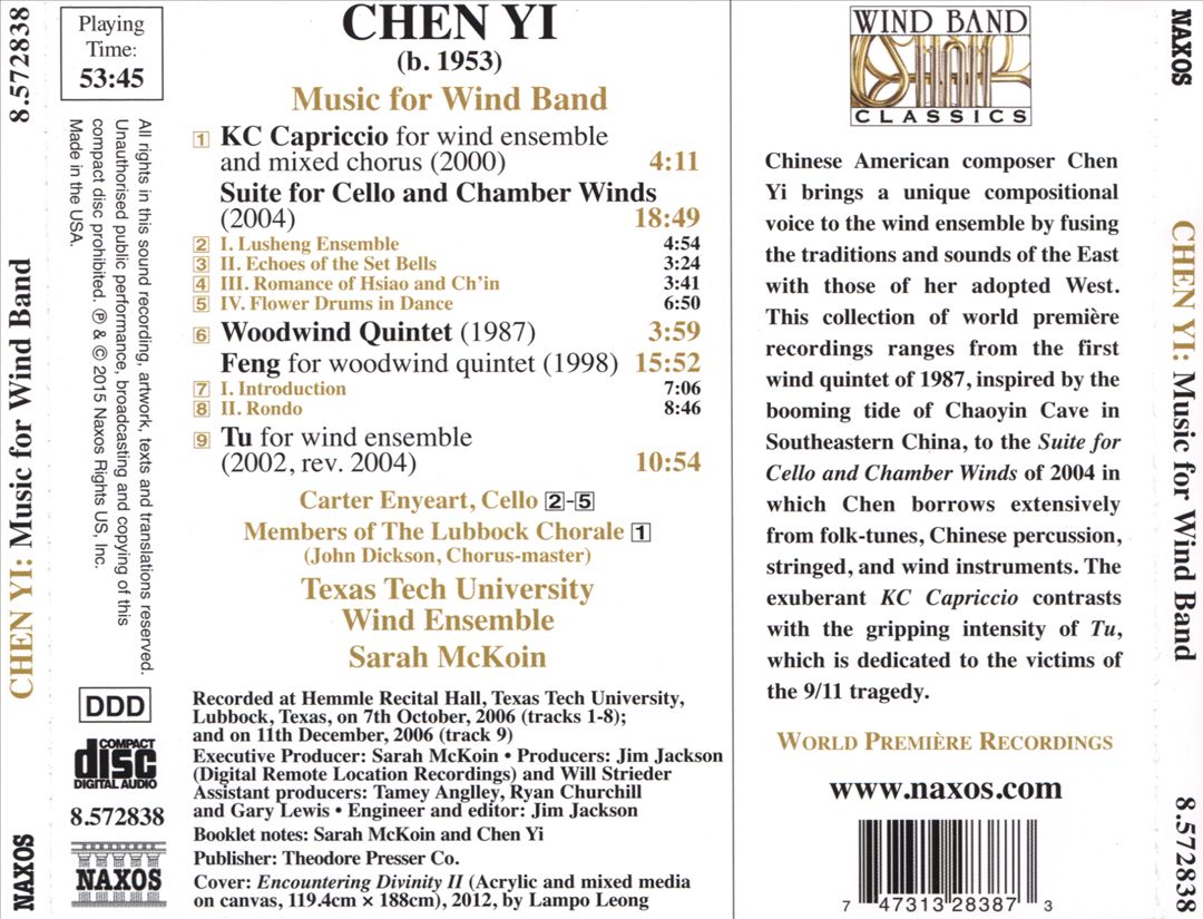 Chen Yi: Suite for Cello and Chamber Winds cover art