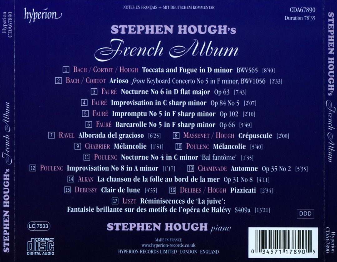 Stephen Hough's French Album cover art