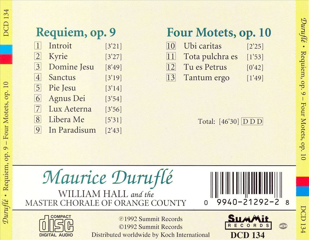 Maurice Duruflé: Requiem, Op. 9; Four Motets, Op. 10 cover art