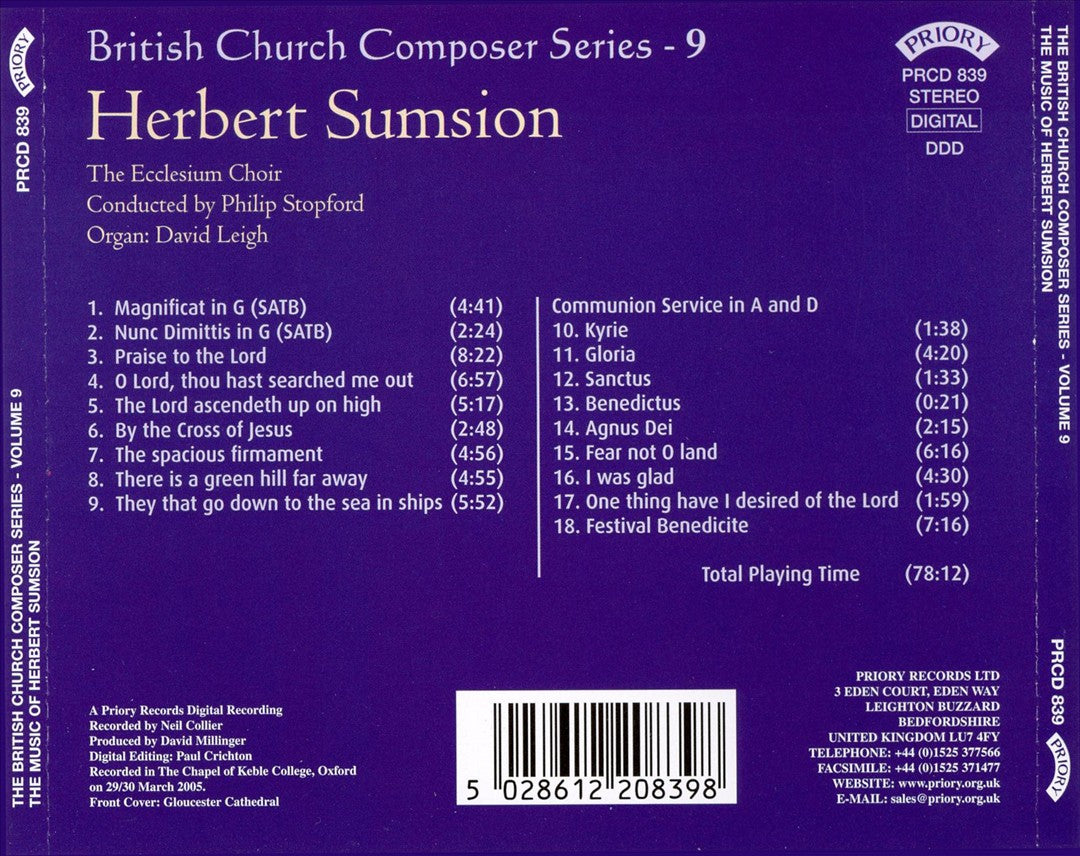 British Church Composer Series, Vol. 9; Herbert Sumsion cover art