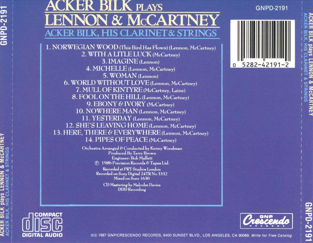 Acker Bilk Plays Lennon & McCartney cover art