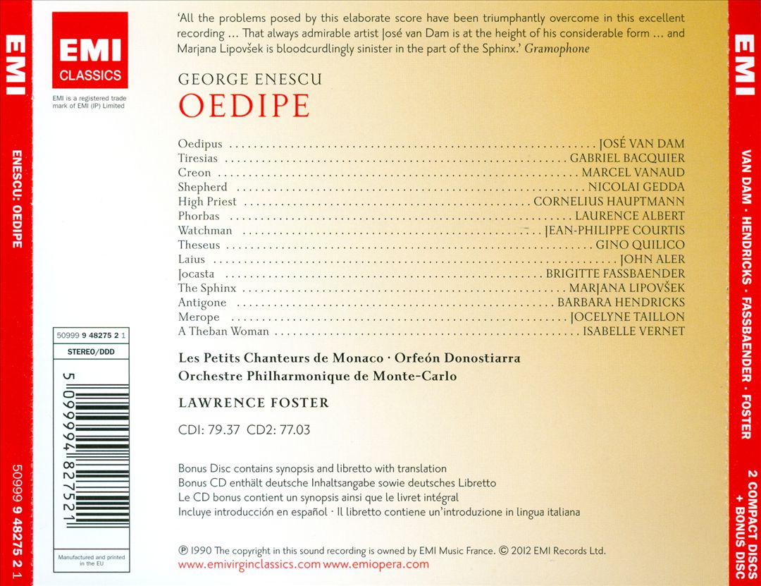 Enescu: Oedipe cover art