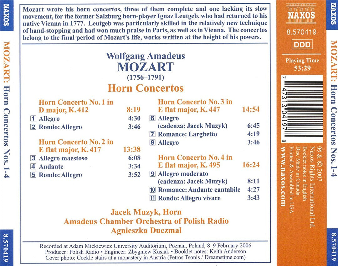 Mozart: Horn Concertos Nos. 1-4 cover art