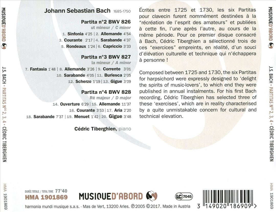 Bach: Partitas No. 2, 3, 4 cover art