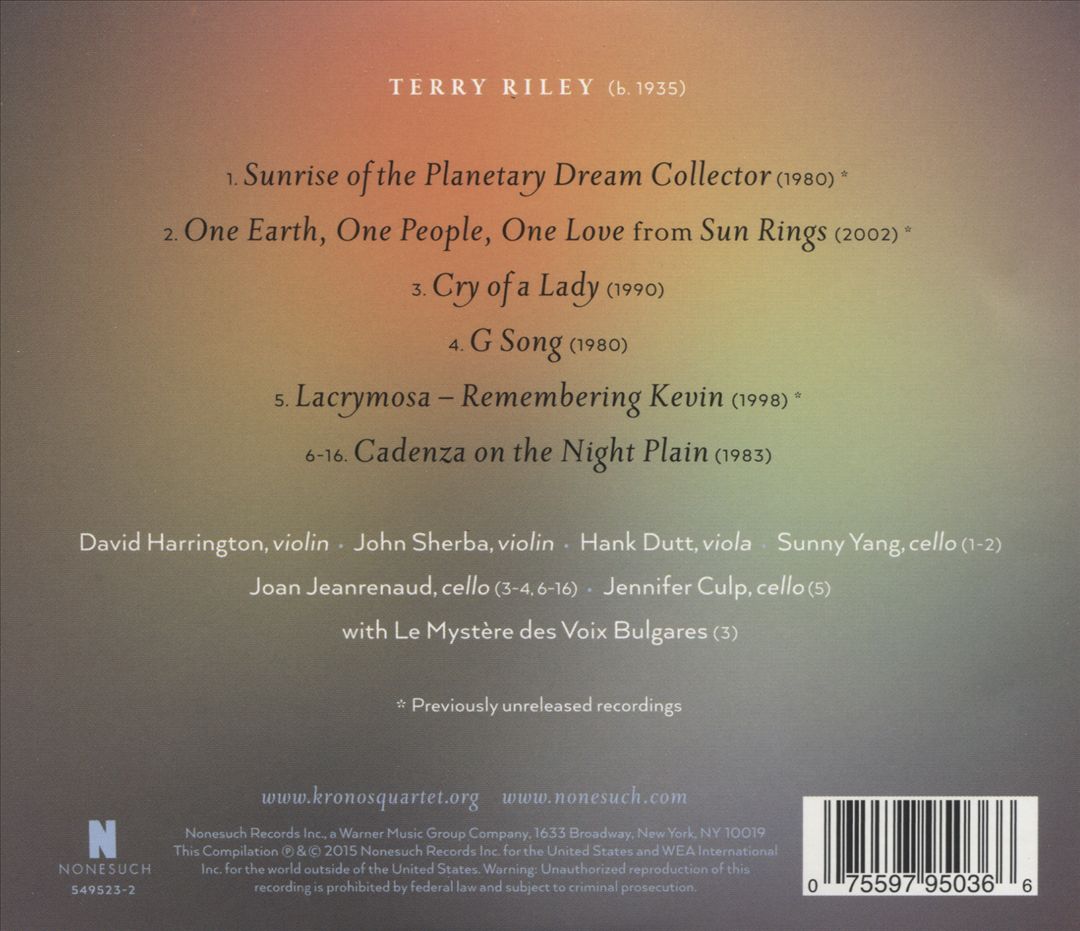 Sunrise of the Planetary Dream Collector: Music of Terry Riley cover art