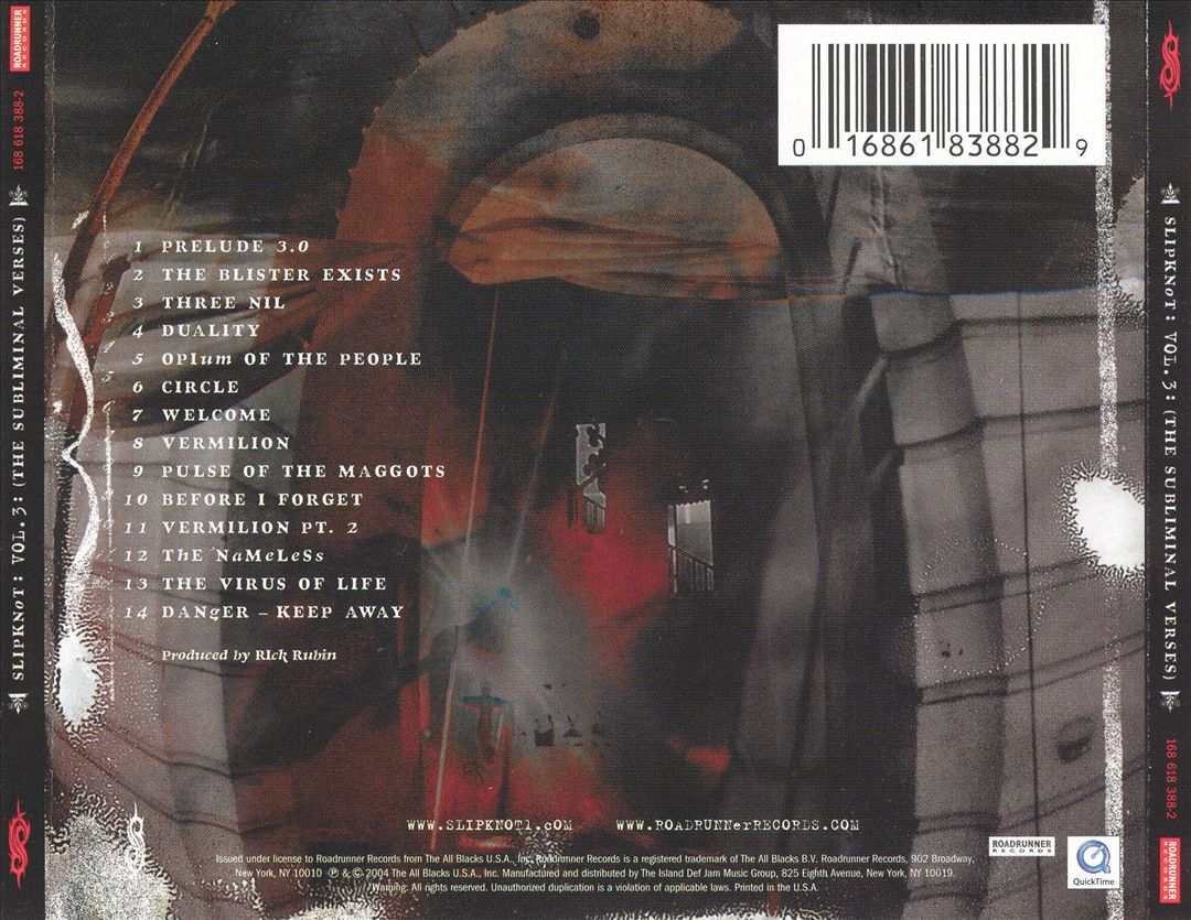 Vol. 3: The Subliminal Verses cover art