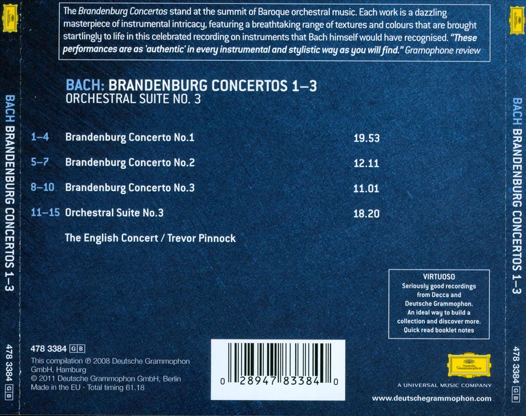 Bach: Brandenburg Concertos Nos. 1-3 cover art