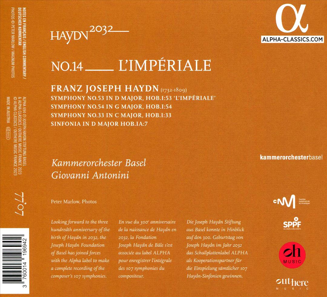 Haydn 2032, No. 14: L'Imperiale cover art