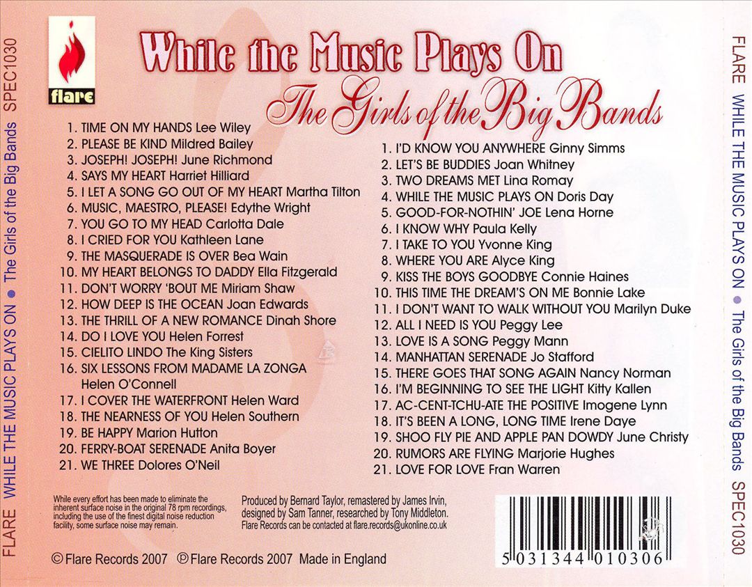 While the Music Plays On: The Girls of the Big Bands cover art