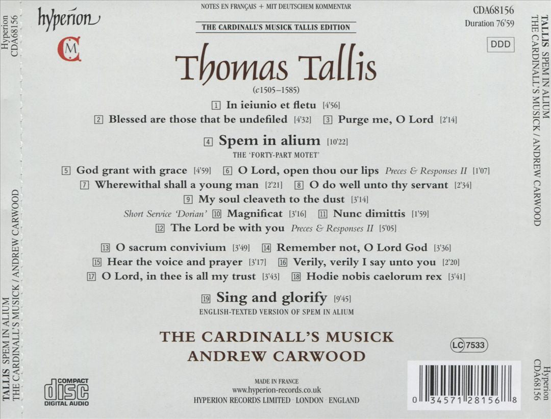 Tallis: Spem in Alium cover art
