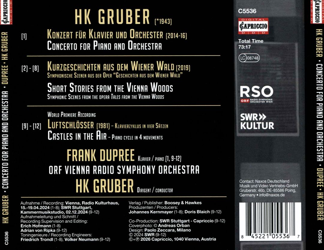 HK Gruber: Piano Concerto; Short Stories from the Vienna Woods; Castles in the Air cover art