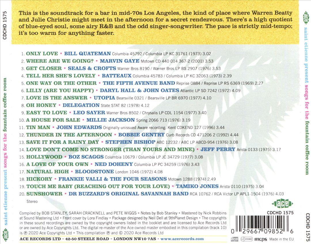 Saint Etienne Present Songs for the Fountain Coffee Room cover art