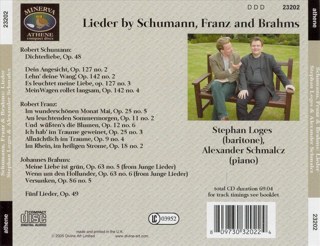 Lieder by Schumann, Franz, Brahms cover art