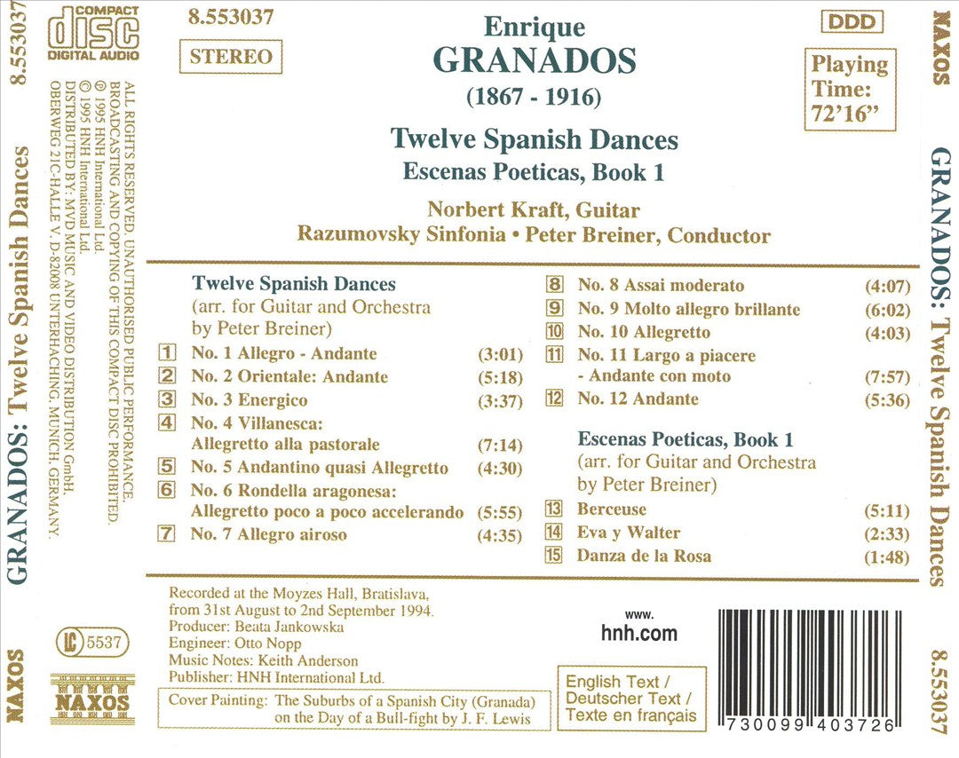 Granados: Twelve Spanish Dances; Escenas Poeticas, Book 1 cover art