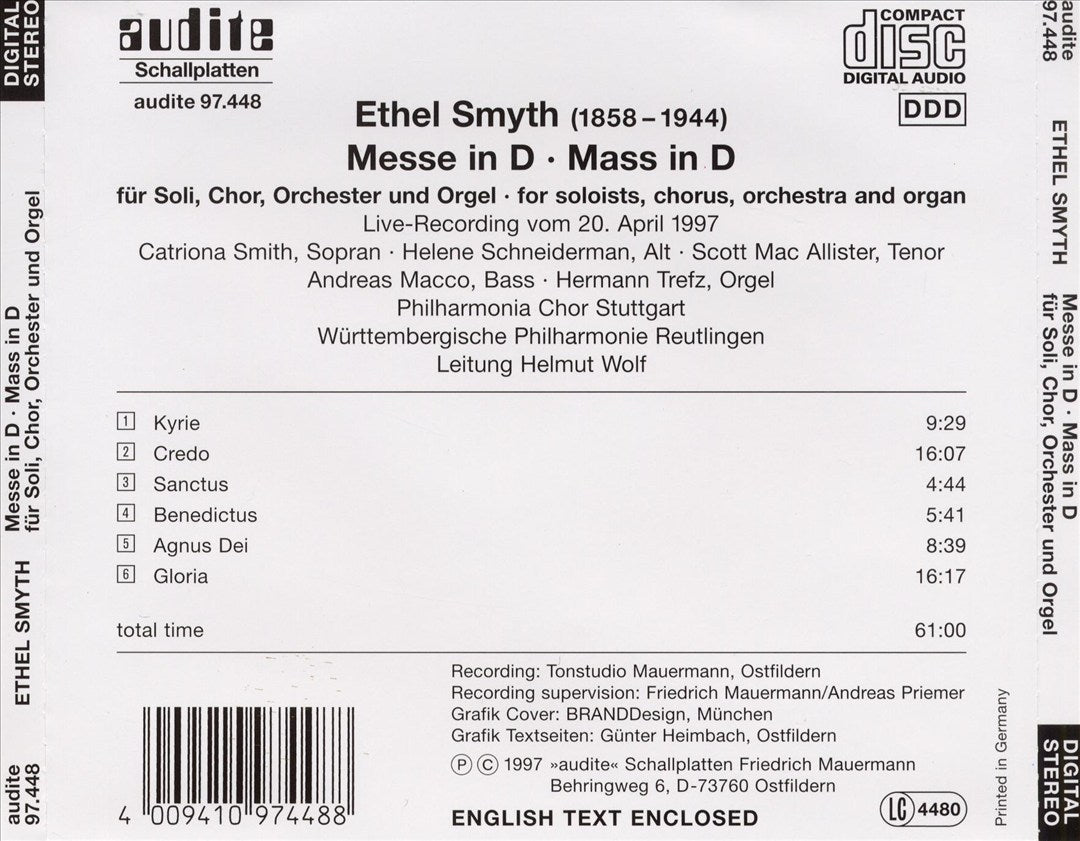 Ethel Smyth: Mass in D cover art