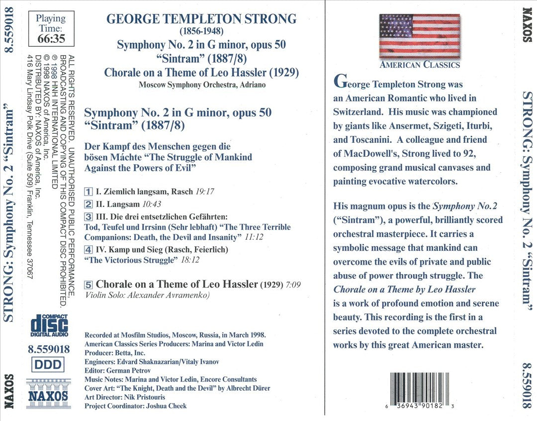 George Templeton Strong: Symphony No. 2 "Sintram" cover art