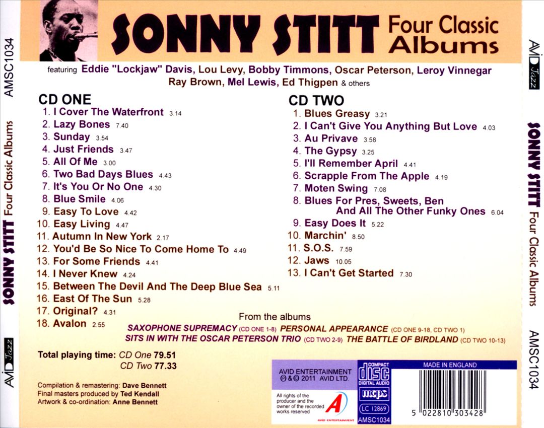 Four Classic Albums: Sax Supremacy/Personal Appearance/Sits in with the Oscar Peterson Trio/Battle of Birdland cover art