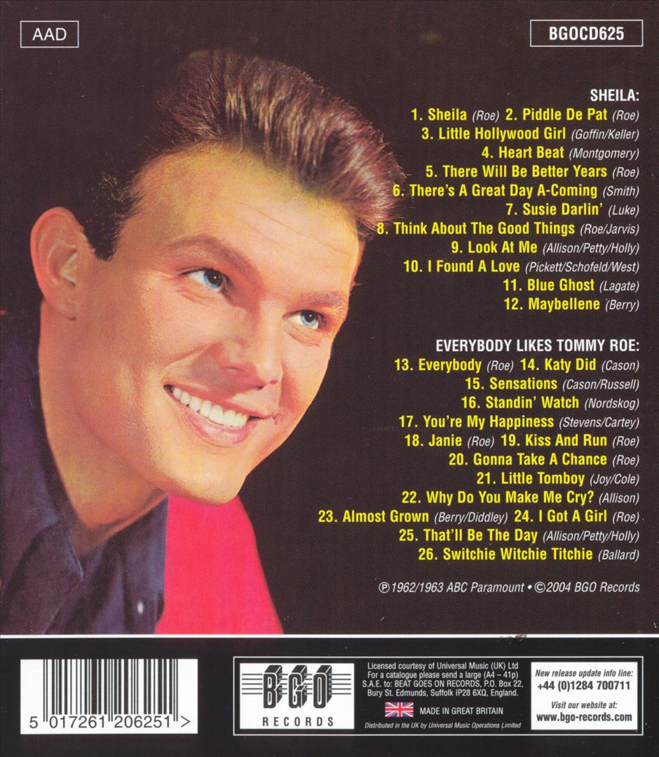 Sheila/Everybody Likes Tommy Roe cover art
