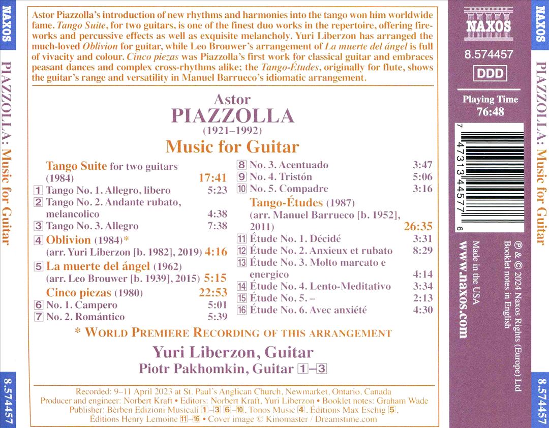 Piazzolla: Music for Guitar cover art