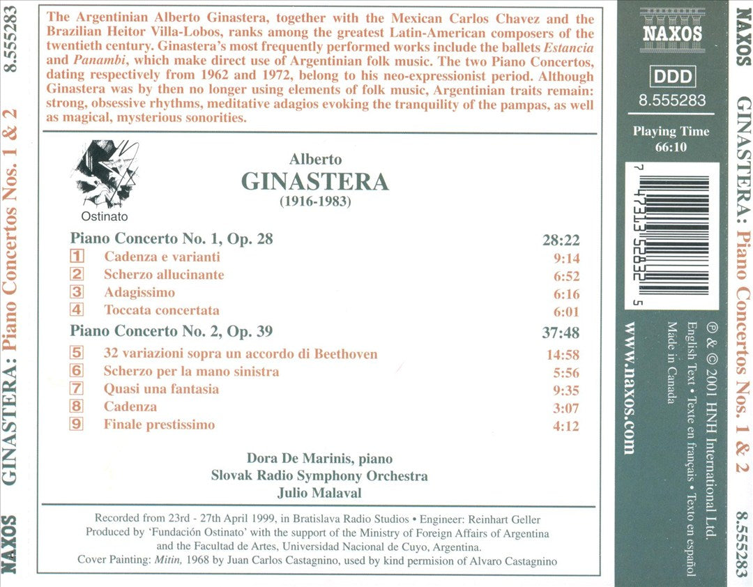 Ginastera: Piano Concertos Nos. 1 and 2 cover art