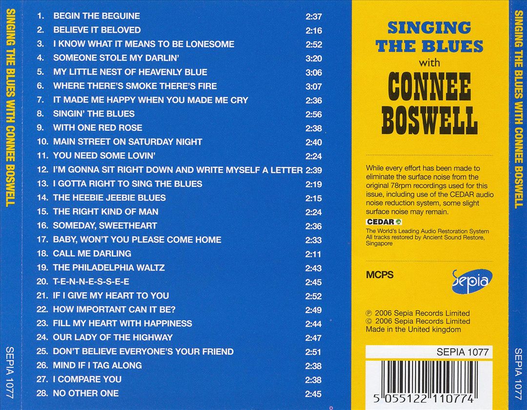 Singing the Blues with Connee Boswell cover art