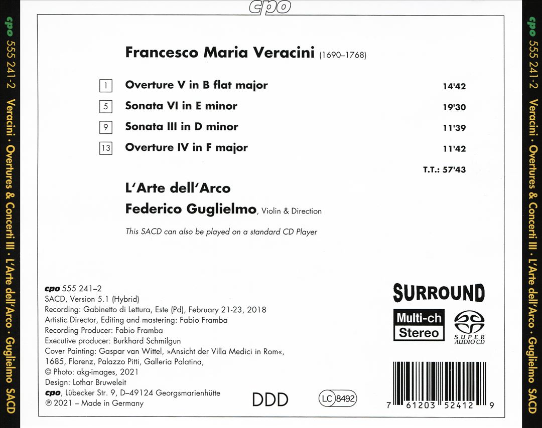 Francesco Maria Veracini: Overtures & Concerti, Vol. 3 cover art