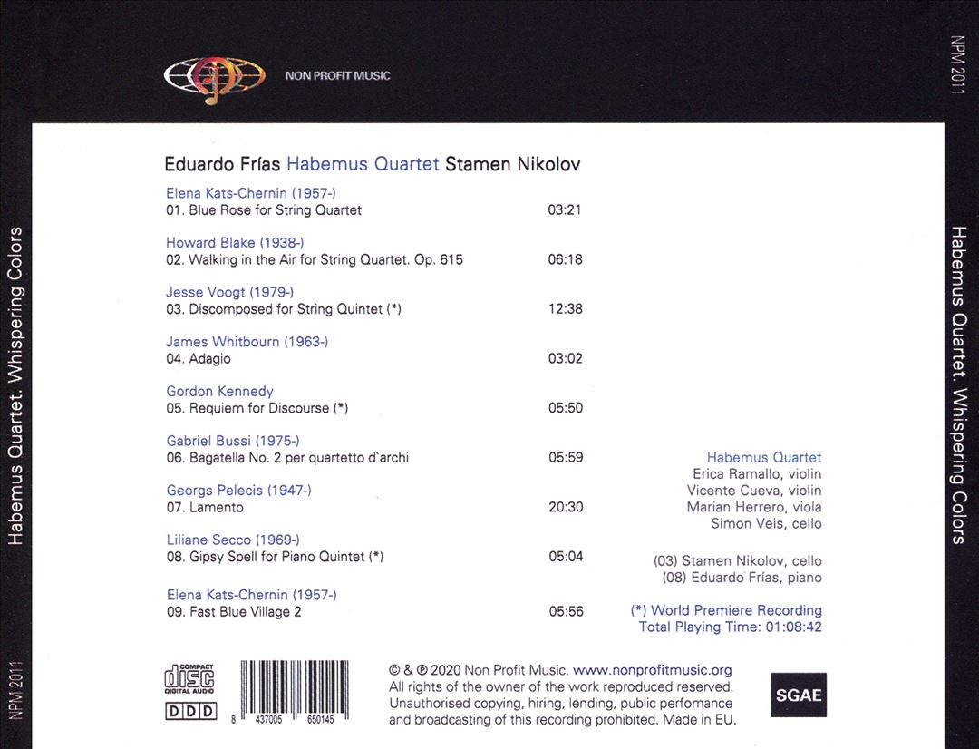 Whispering Colors: Consonant Chamber Music of the 21st Century cover art