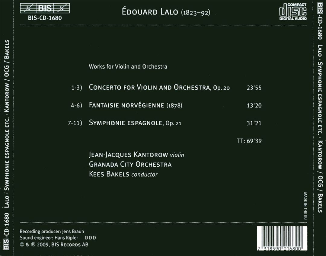 Édouard Lalo: Symphonie espagnole; Violin Concerto; Fantaisie norvégienne cover art