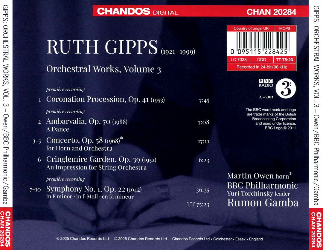 Ruth Gipps: Orchestral Works, Vol. 3 cover art