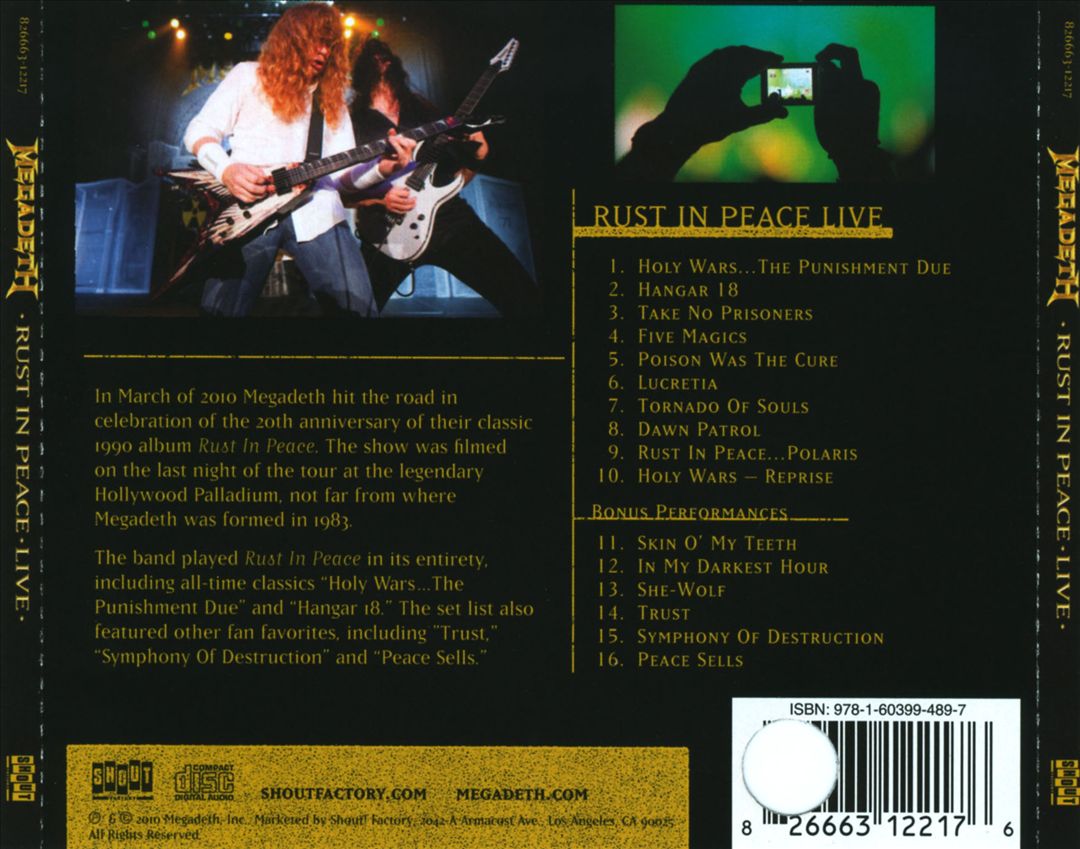 Rust in Peace Live cover art