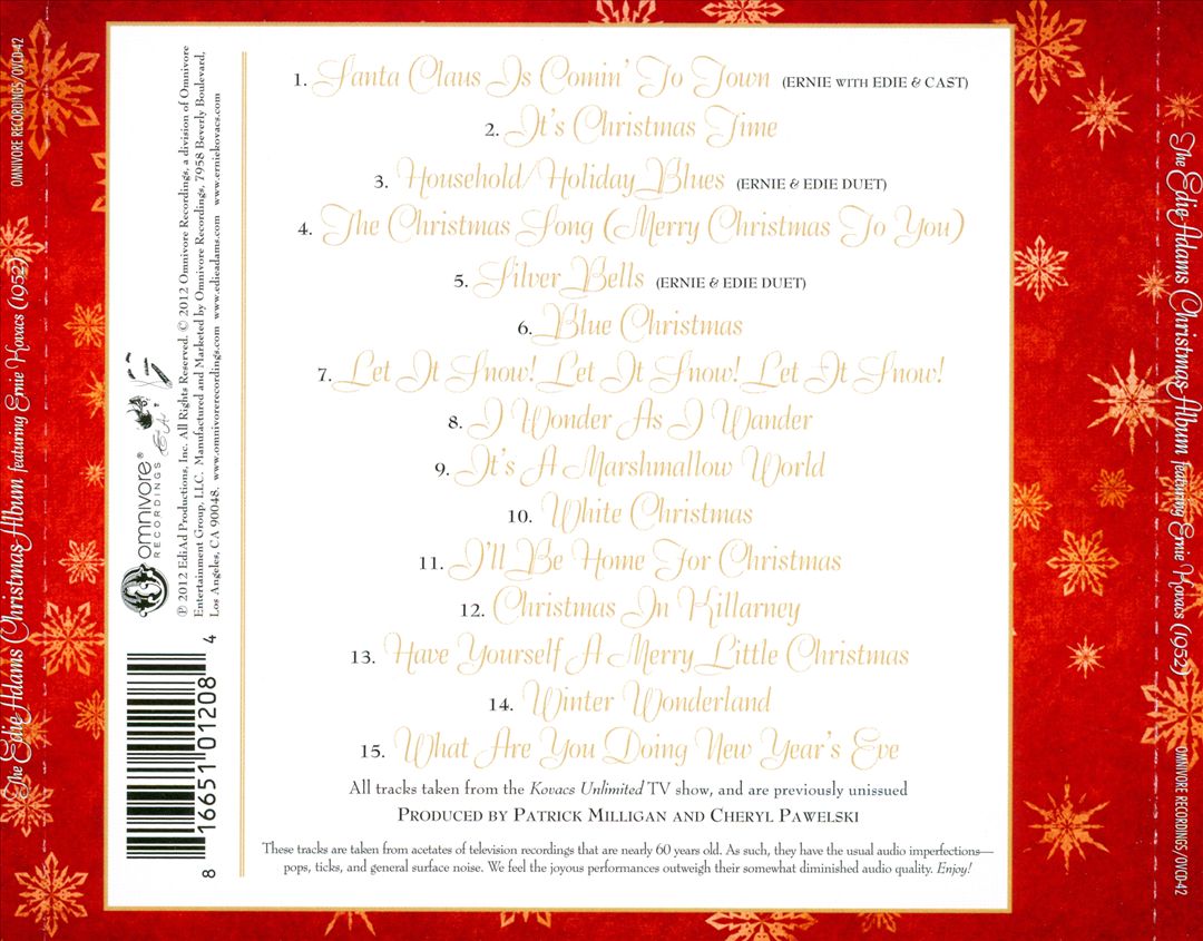Edie Adams Christmas Album cover art