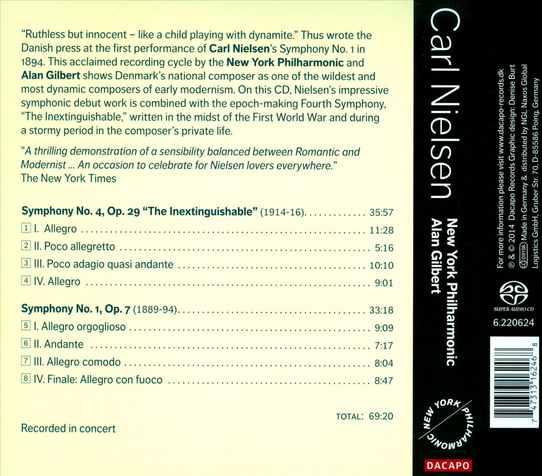 Carl Nielsen: Symphonies Nos. 1 & 4 "The Inextinguishable" cover art