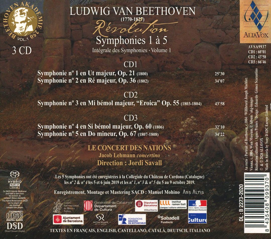 Revolution: Beethoven - Symphonies 1 à 5 cover art
