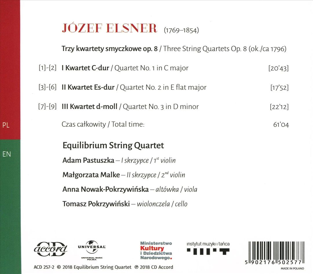 Elsner: String Quartets, Op. 8 cover art