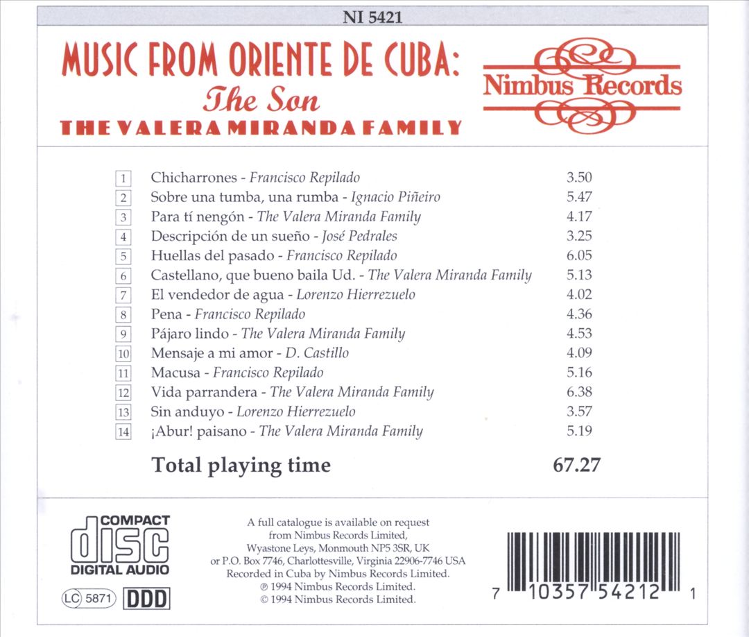 Music from Oriente de Cuba: The Son cover art