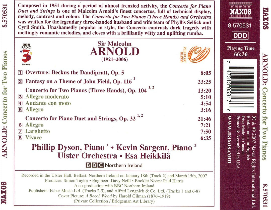 Arnold: Concerto for Two Pianos (Three Hands); Concerto for Piano Duet cover art