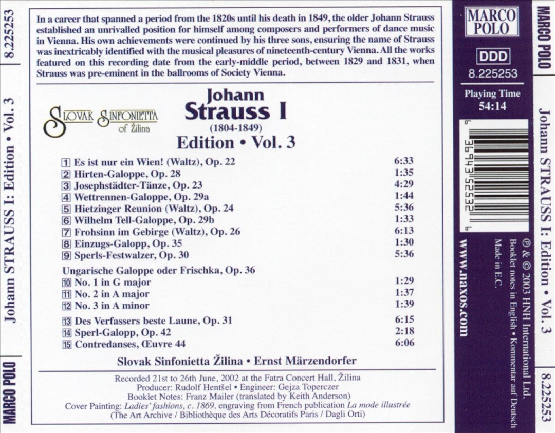 Johann Strauss I Edition, Vol. 3 cover art