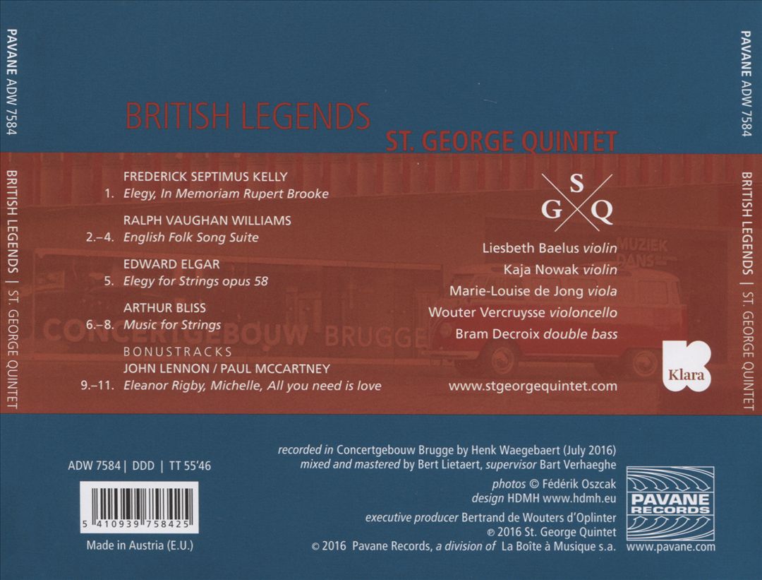 British Legends: Bliss, Elgar, Kelly, Vaughan Williams cover art