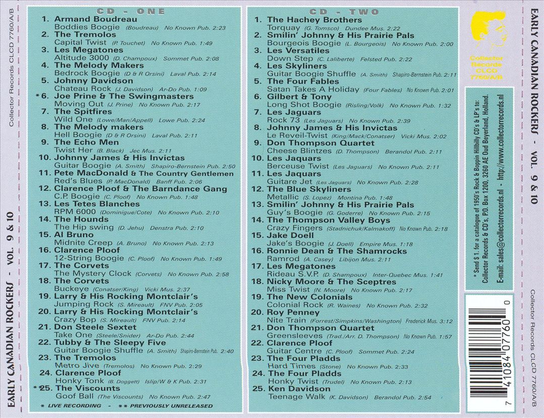 Early Canadian Rockers, Vol. 9-10 cover art