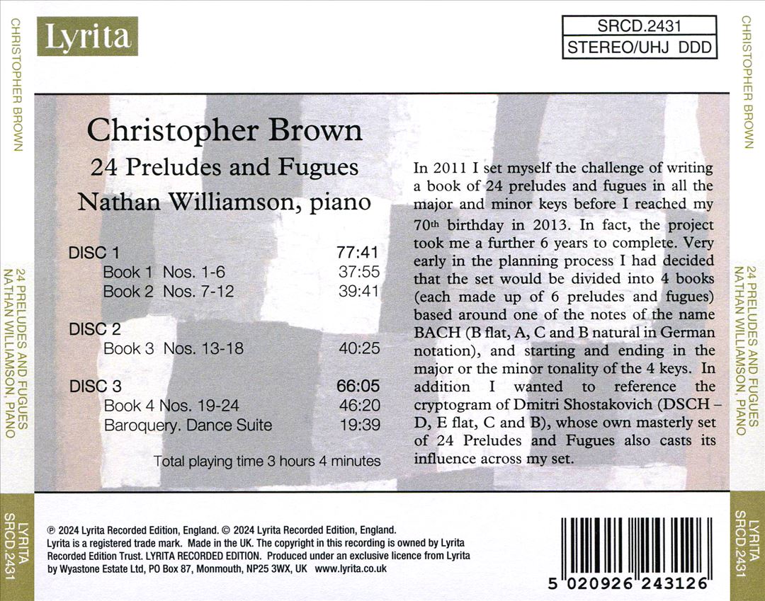 Christopher Brown: 24 Preludes & Fugues cover art